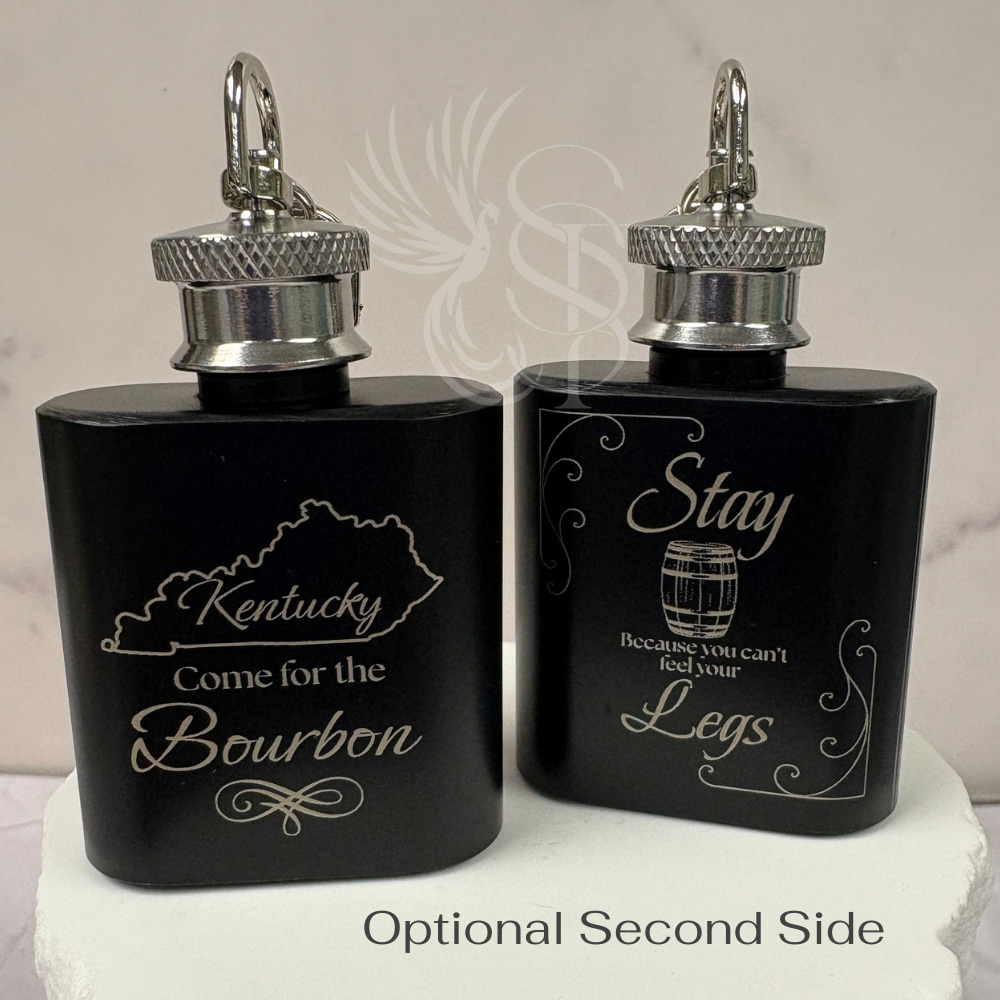 Keychain Flask -Custom Engraved - Stainless Steel