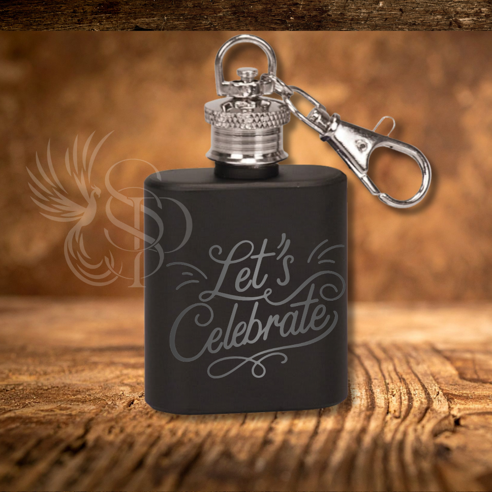 Keychain Flask -Custom Engraved - Stainless Steel