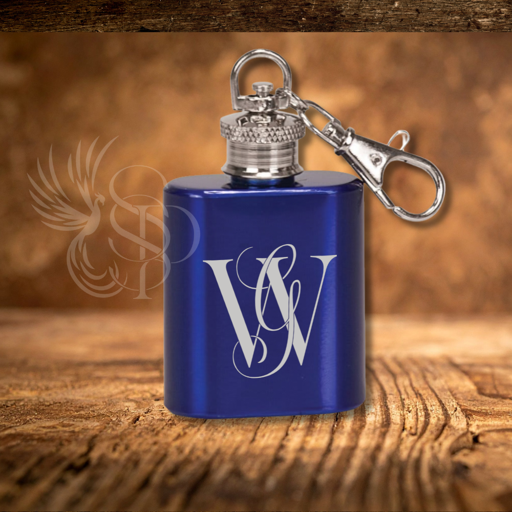 Keychain Flask -Custom Engraved - Stainless Steel