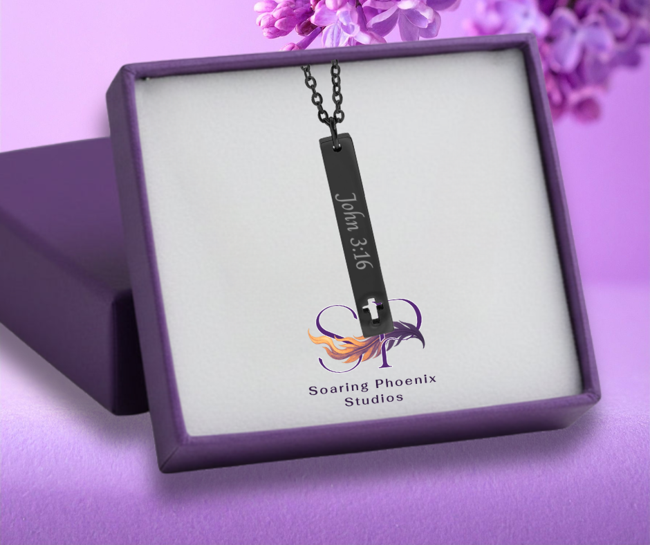 Cross Cutout Bar Necklace