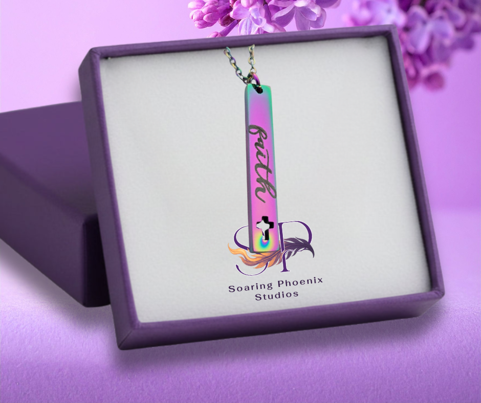 Cross Cutout Bar Necklace