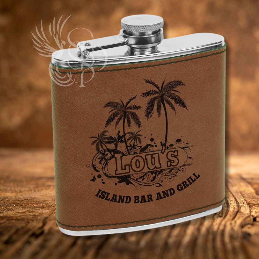 Flask - Leatherette Wrapped - Customized