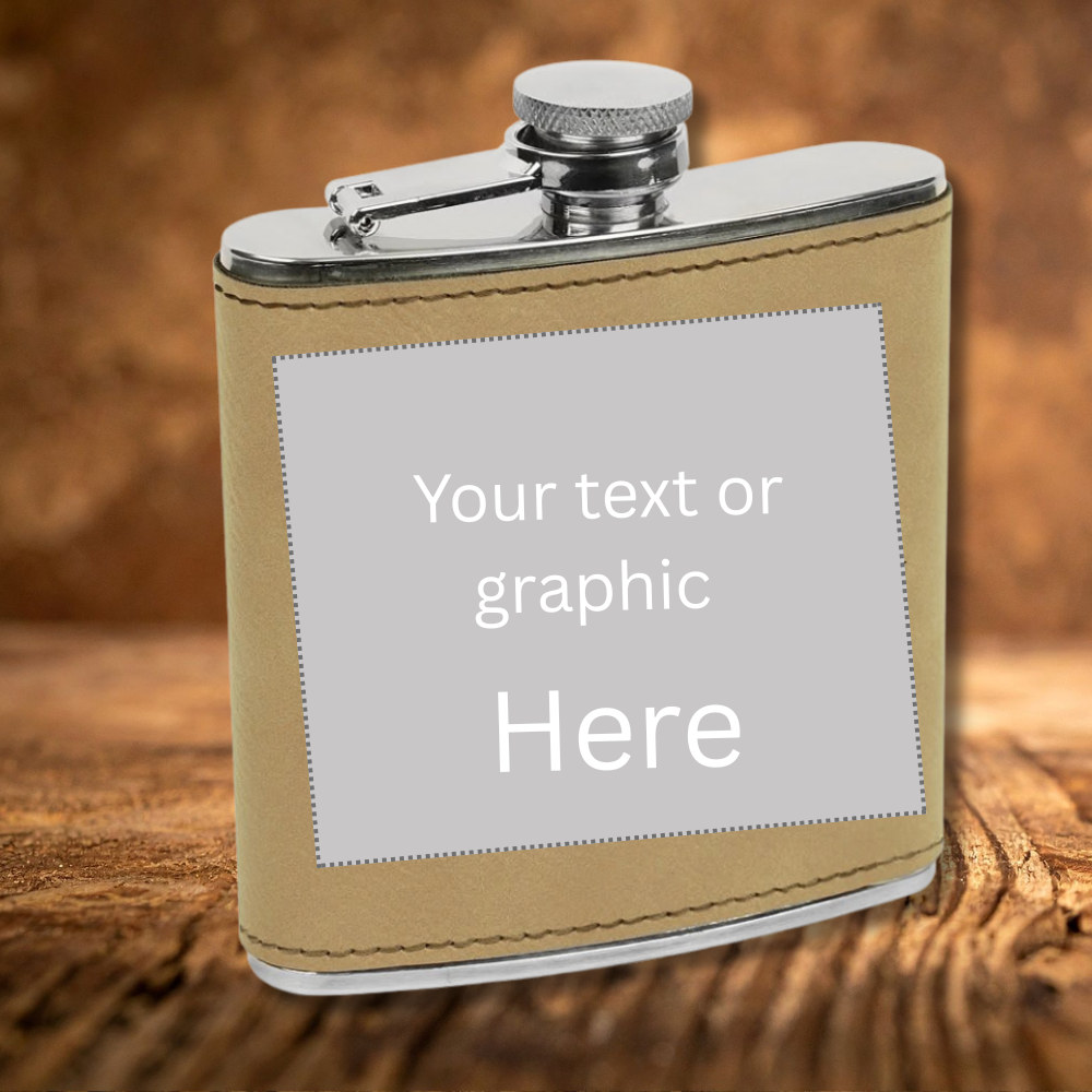 Flask - Leatherette Wrapped - Customized
