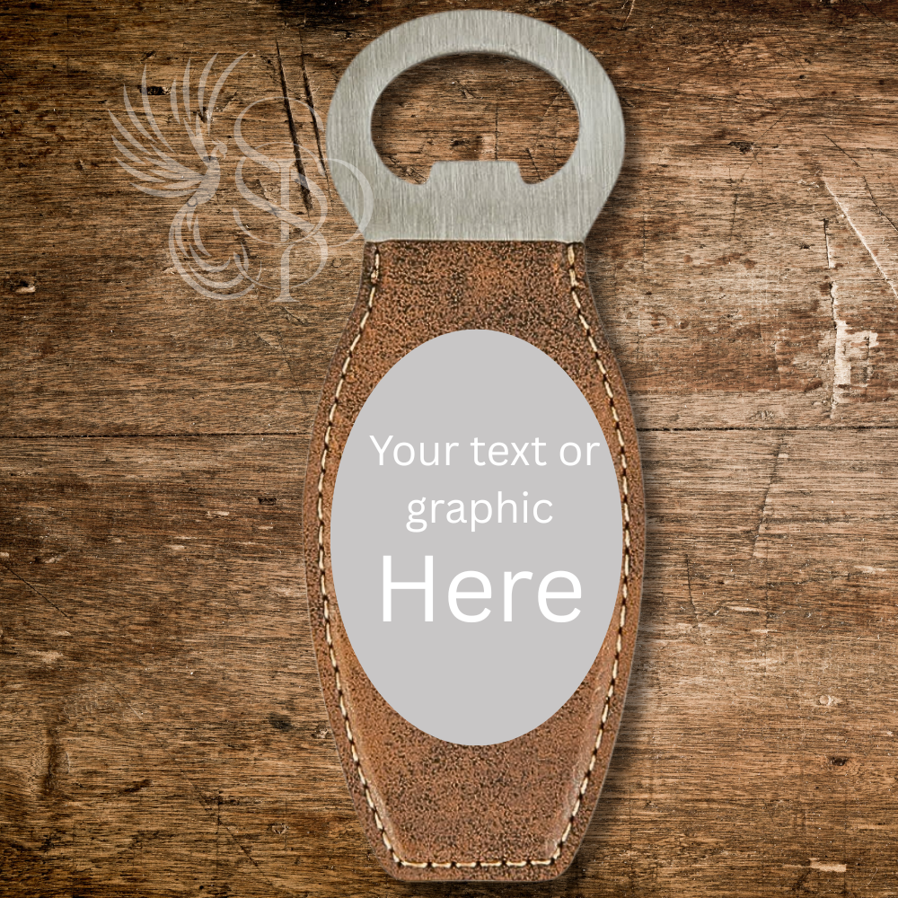 Magnetic Bottle Opener - Leatherette - Custom Engraved