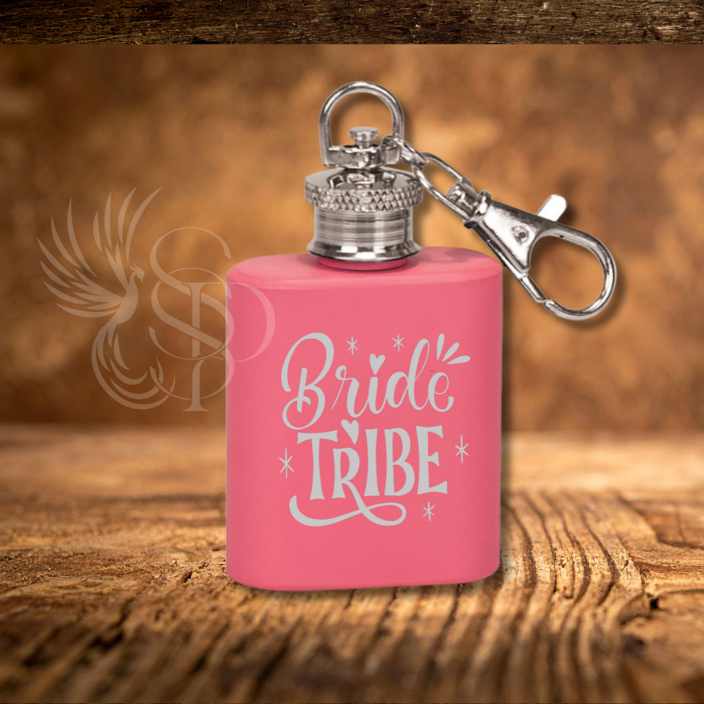 Keychain Flask -Custom Engraved - Stainless Steel