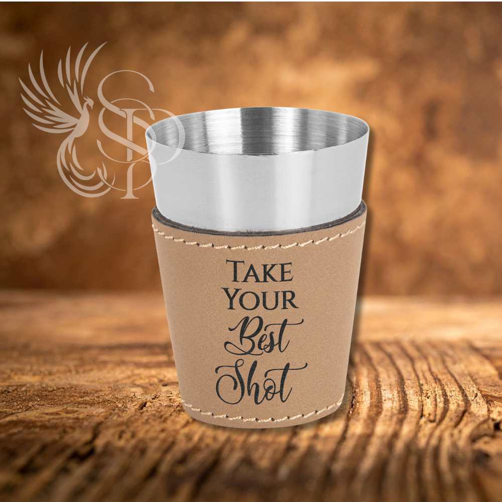 Shot Glass -  Leatherette - Customized