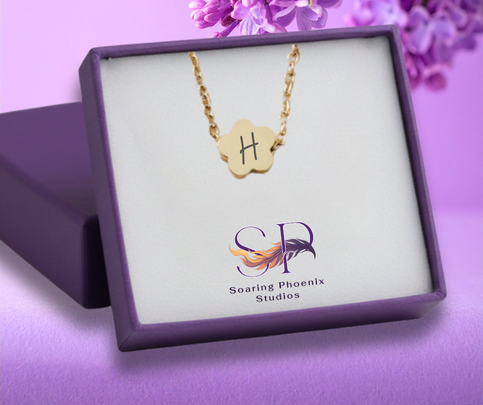 Petite Flower Charm Necklace - Custom Engraved