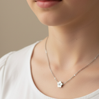 Petite Flower Charm Necklace - Custom Engraved