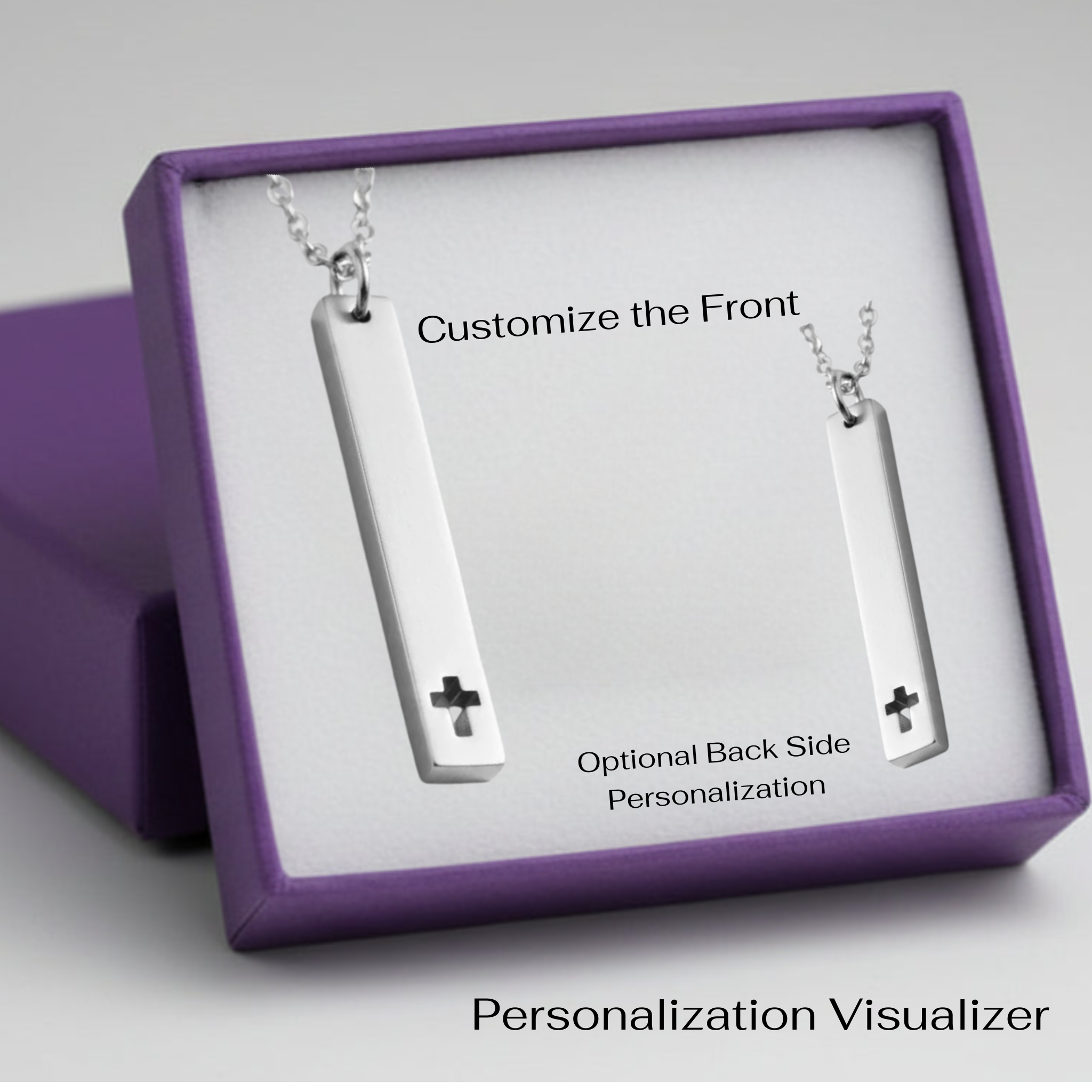 Cross Cutout Bar Necklace