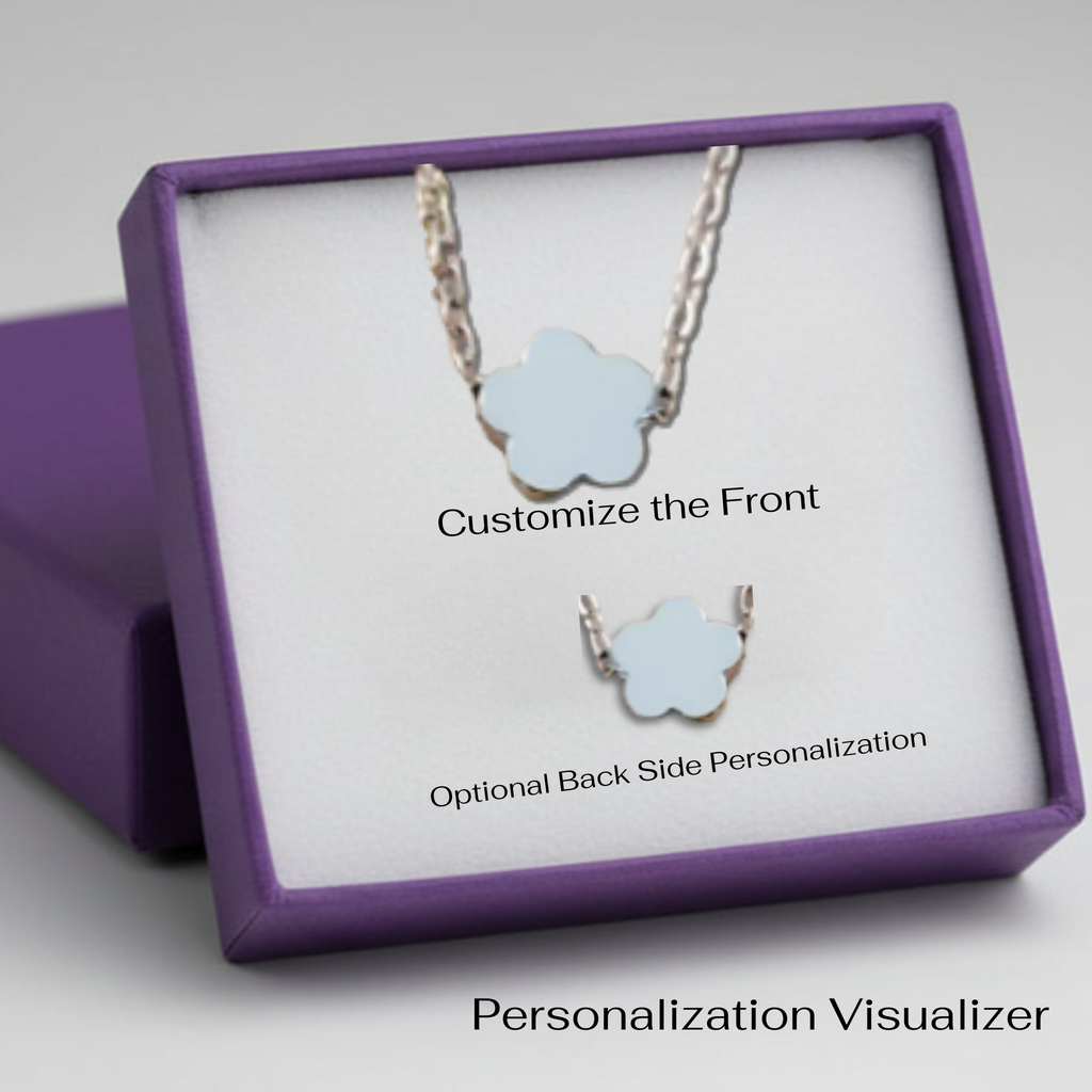 Petite Flower Charm Necklace - Custom Engraved