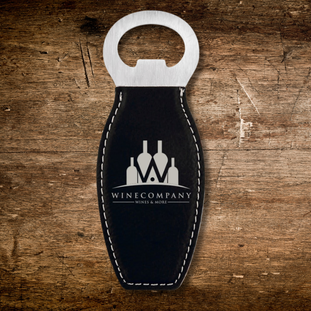 Magnetic Bottle Opener - Leatherette - Custom Engraved