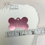 Spazz Dazzled Dog Bone Pet Tag - Customized