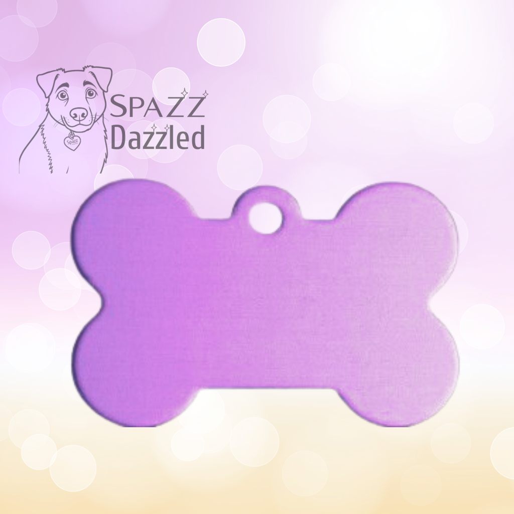 Spazz Dazzled Dog Bone Pet Tag - Customized