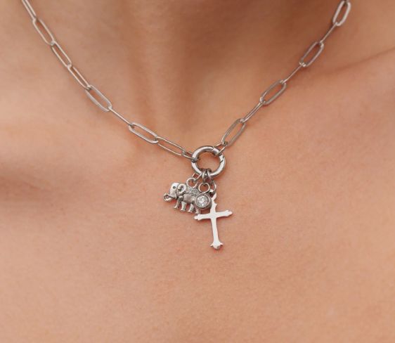 Paperclip Charm Keeper Necklace