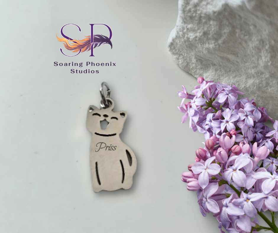 Pretty Kitty Charm - Custom Engraved