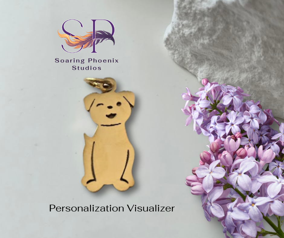 Happy Dog Charm - Custom Engraved