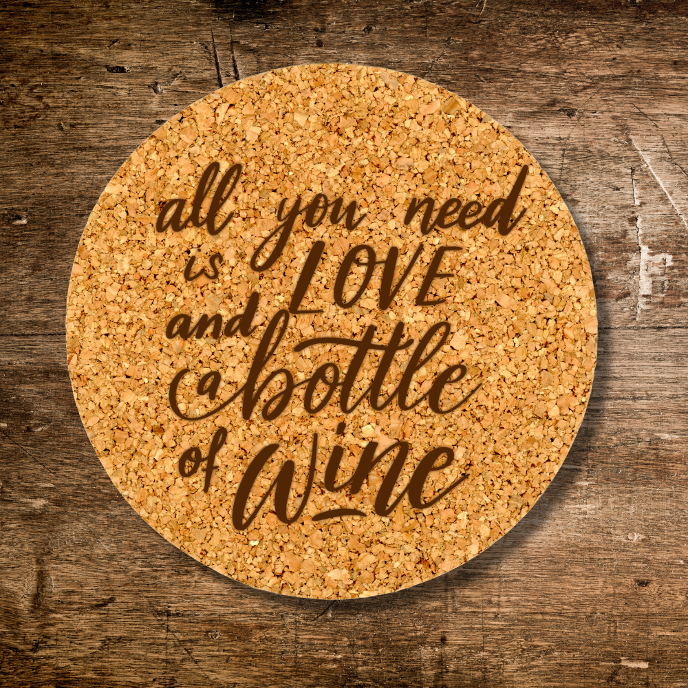 Cork Coaster - Set of 4 - Custom Engraved