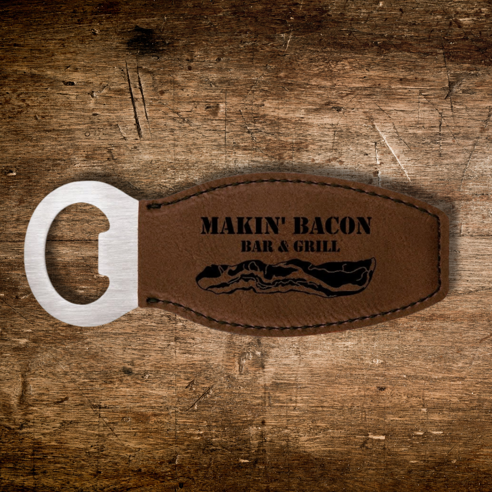 Magnetic Bottle Opener - Leatherette - Custom Engraved