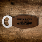 Magnetic Bottle Opener - Leatherette - Custom Engraved