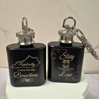 Keychain Flask -Custom Engraved - Stainless Steel