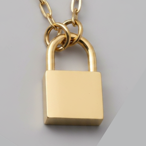 Petite Lock Necklace - Personalized
