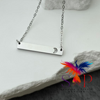 Moon Cutout Bar Necklace - Personalized
