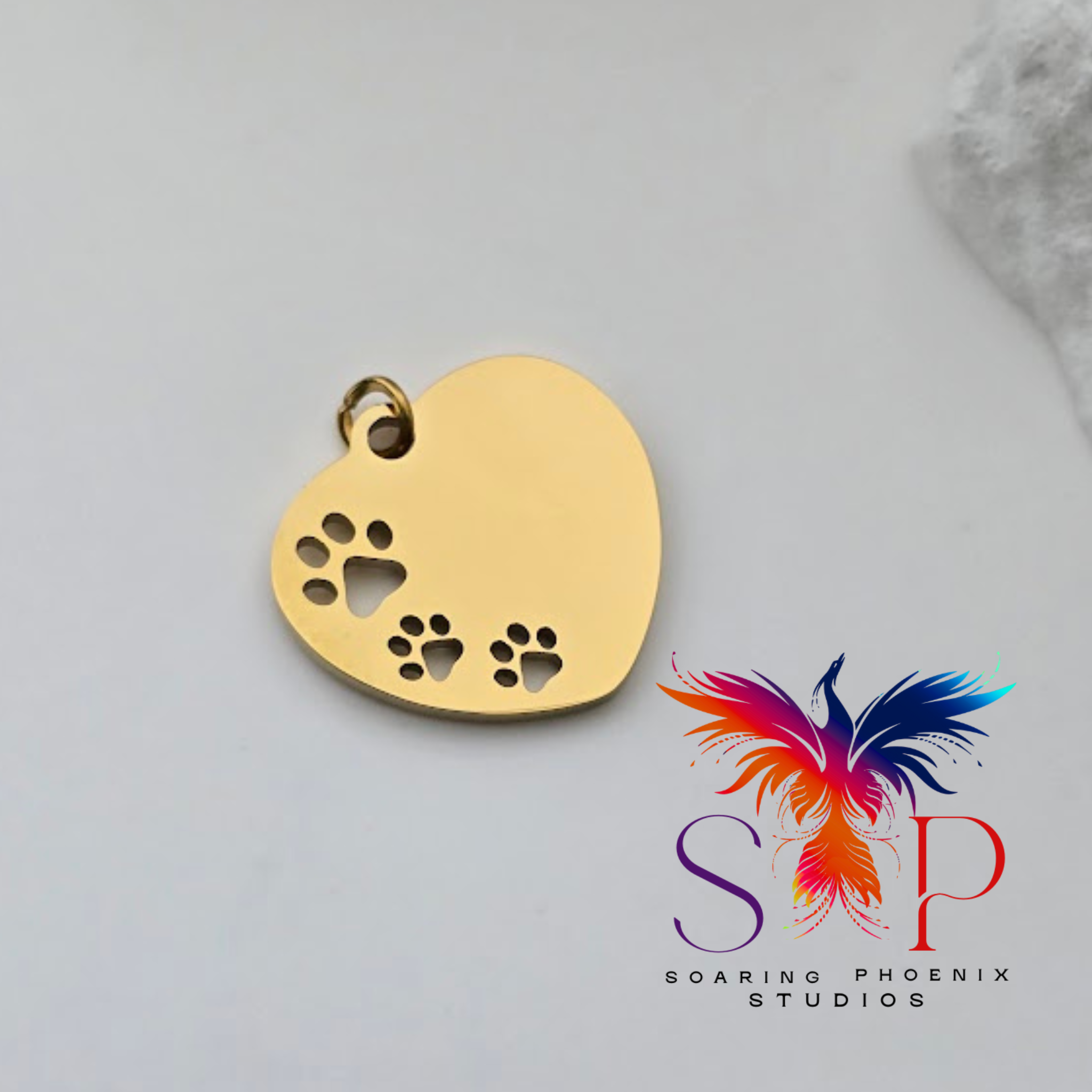 Pawprint Heart Charm - Personalized