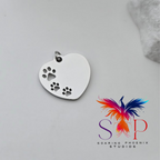 Pawprint Heart Charm - Personalized