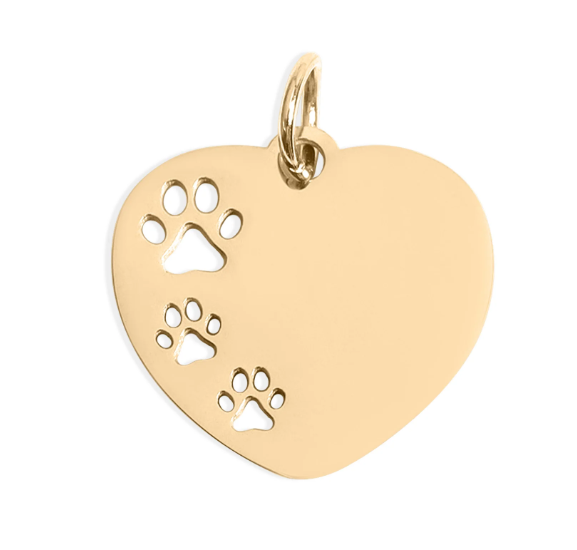 Pawprint Heart Charm - Personalized