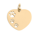 Pawprint Heart Charm - Personalized