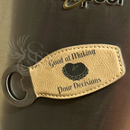 Magnetic Bottle Opener - Leatherette - Custom Engraved