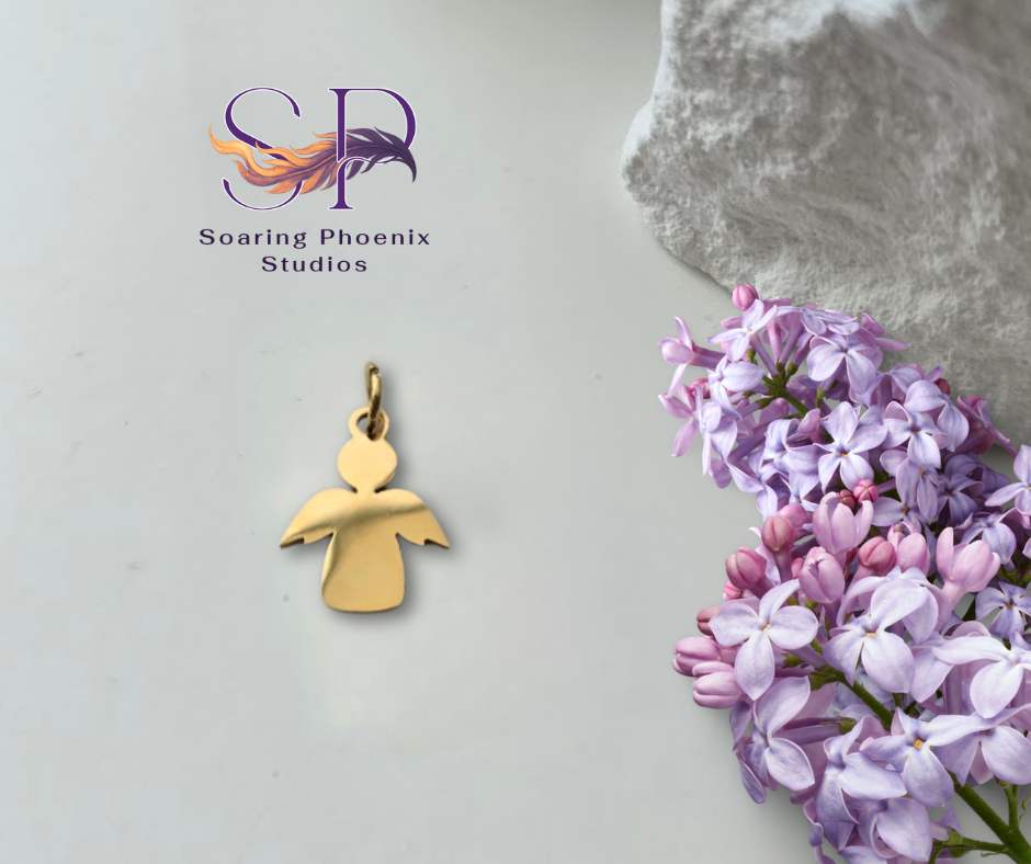 Tiny Angel Charm - Custom Engraved