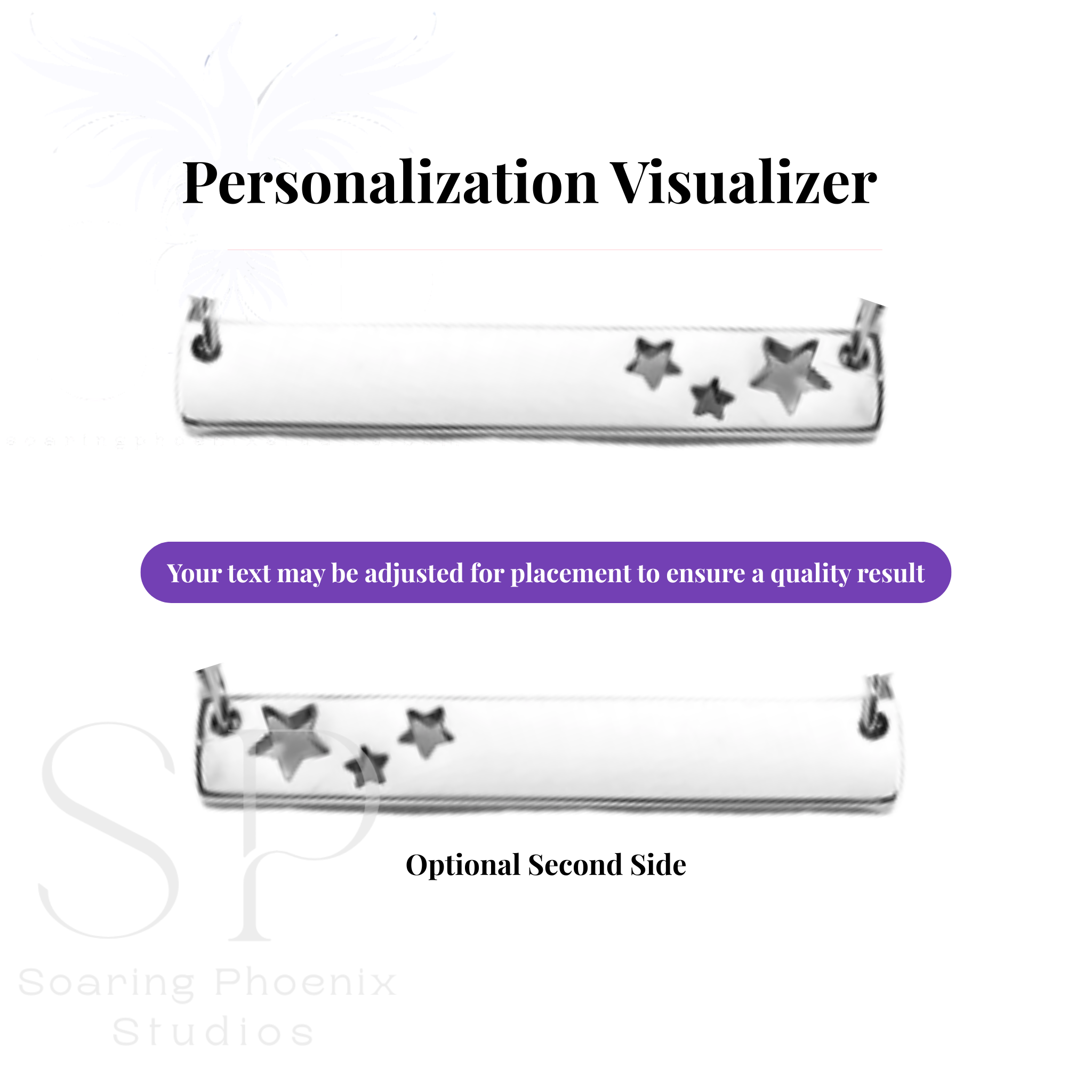 Stars Cutout Bar Necklace - Personalized